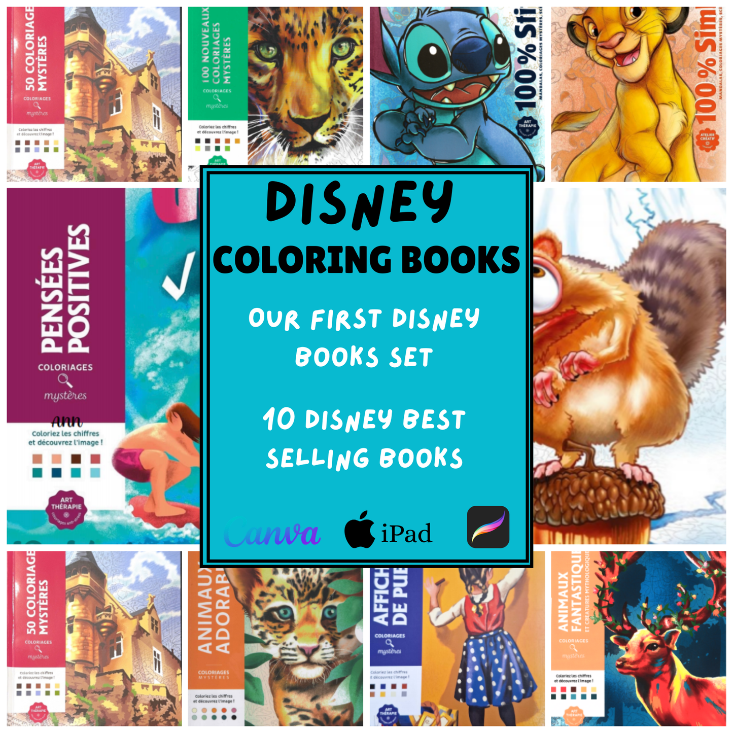 Set Of 25 Coloring Books